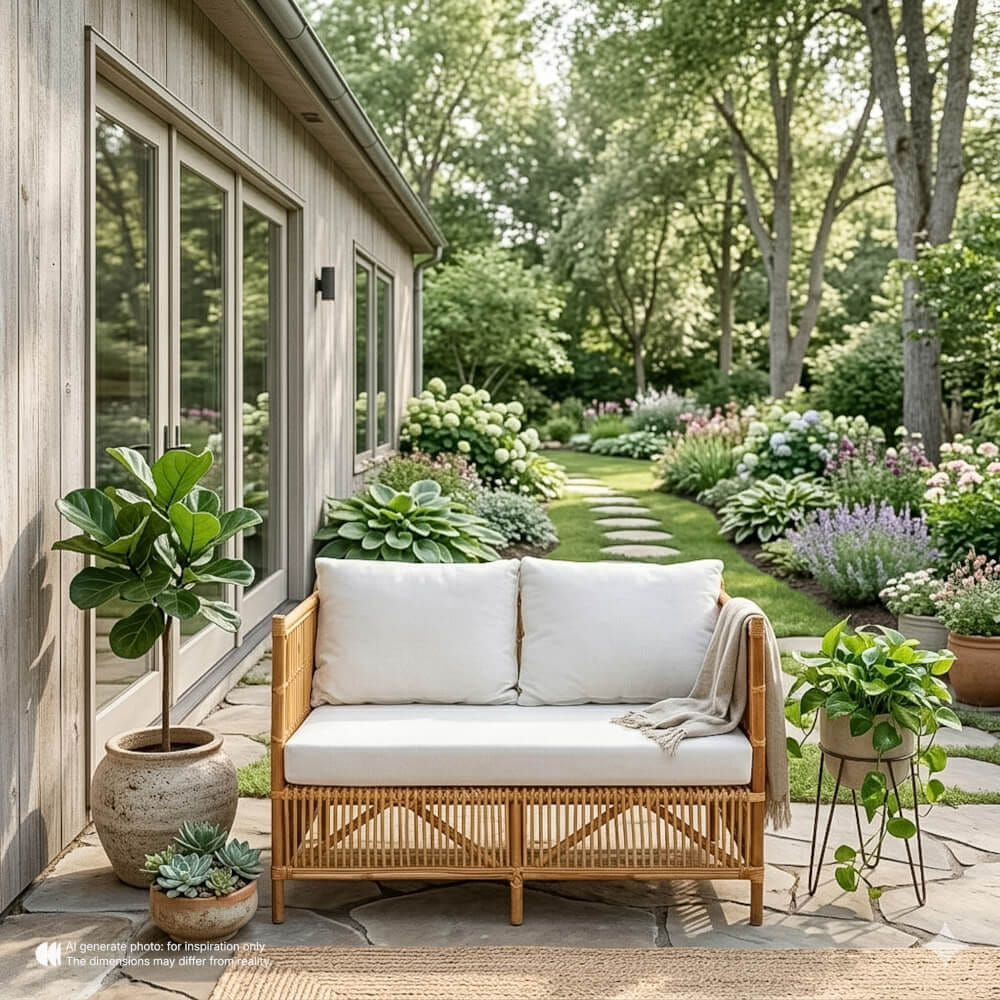โซฟา 2 ที่นั่ง หวายแท้ PISAMAI รุ่น TARZAN SOFA แนว HOMIE COTTAGE โซฟานั่งเล่น ขนาด 126*76*90 CM สีธรรมชาติ